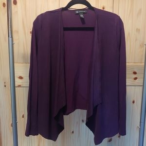 INC International Concepts Faux Suede Drape Front Cardigan